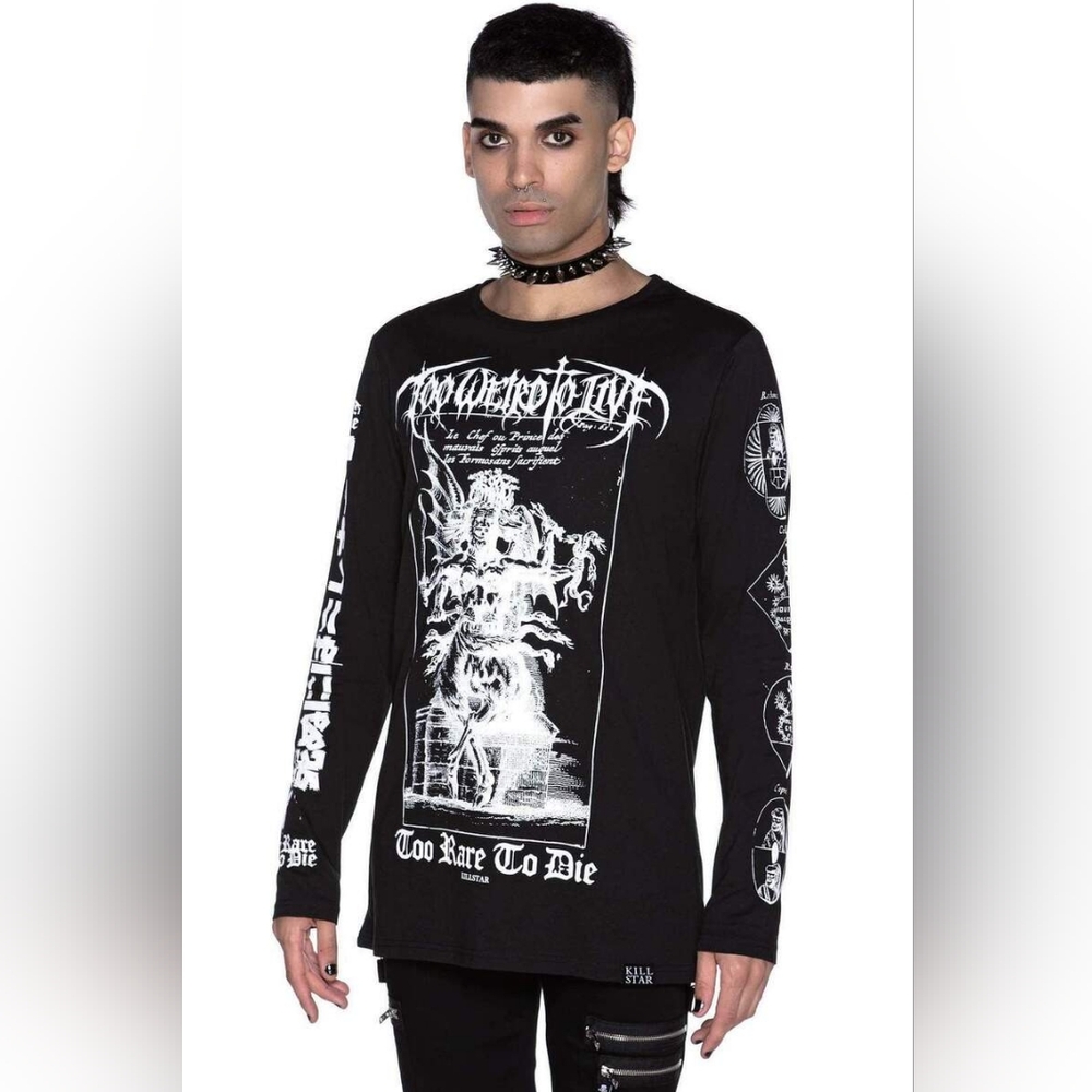 Killstar Rare To Die Long Sleeve Unisex Tee NWT S READ DESCRIPTION